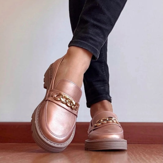 Mocasines Lotti Oro Rosa