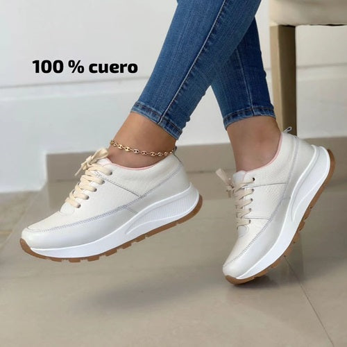 Tenis en Cuero Blanco