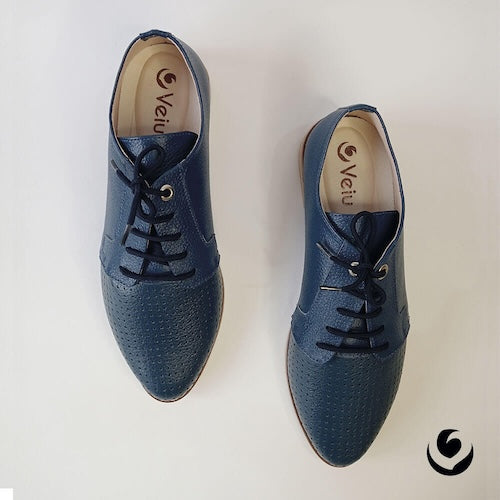 Bolichero en Cuero Azul