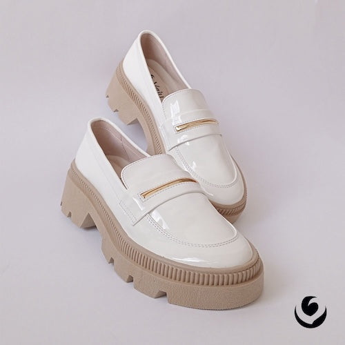 Mocasines Charol Blanco