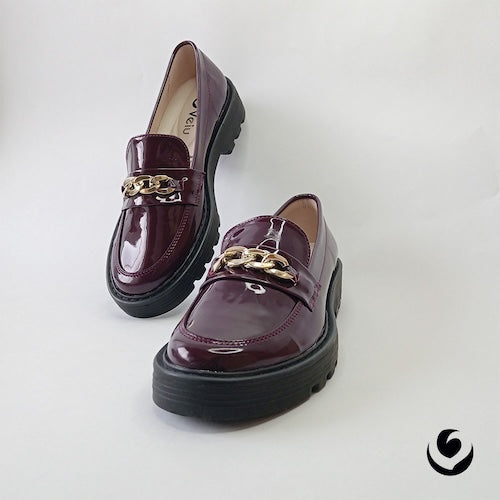 Mocasines Hebilla Charol Morado