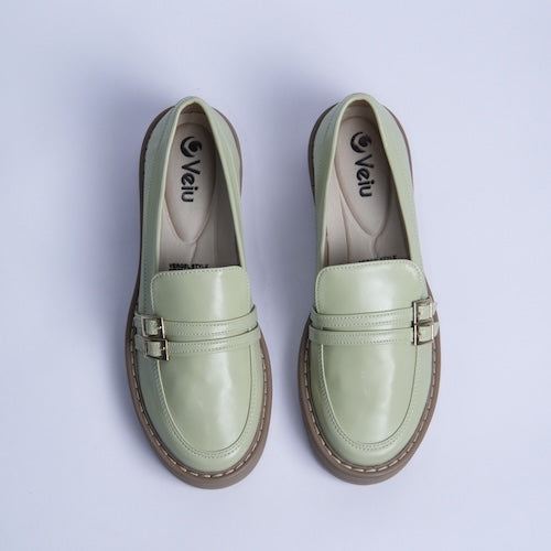 Mocasines Doble Hebilla Verde