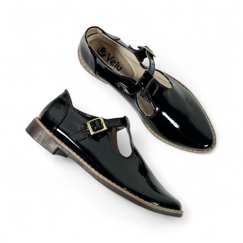 Baletas Cerradas Charol Negro