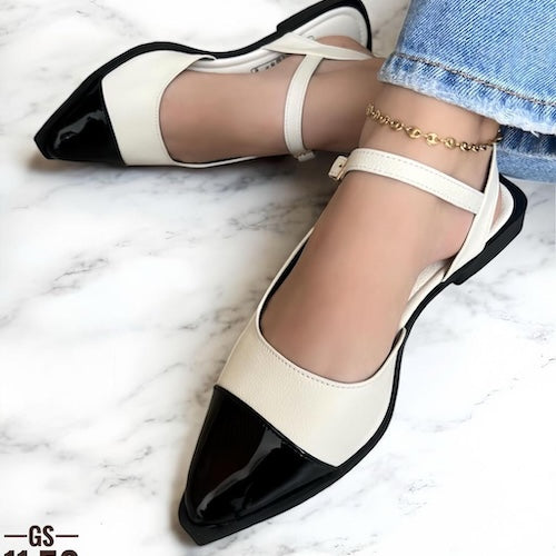 Baleta Destalonada Blanco y Negro