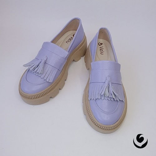 Mocasines Cuero Lila