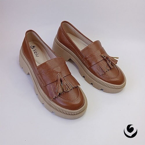 Mocasines Cuero Miel