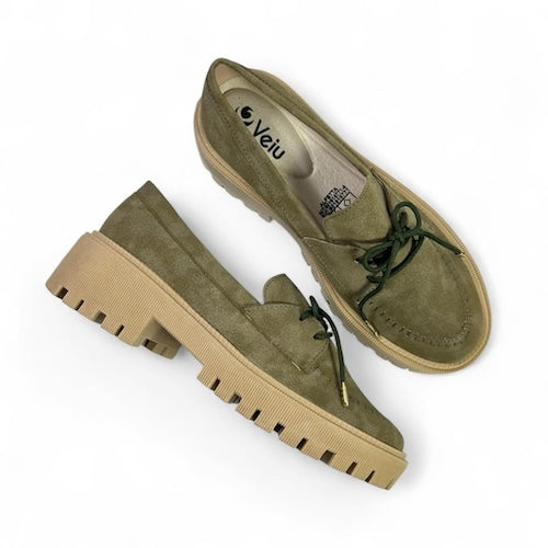 Mocasines Verdes Cordones