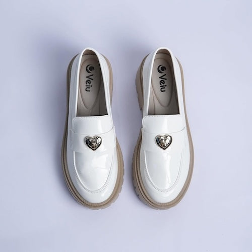 Mocasines Charol Blanco