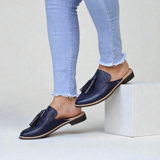 Mules Flecos Azul