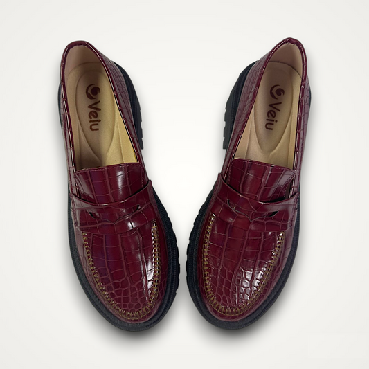 Mocasines Suela Tractor Vinotinto