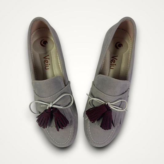Mocasines Flecos Gris