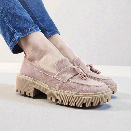 Mocasines Suela Tractor Rosa