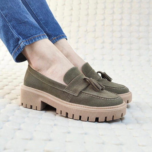 Mocasines Suela Tractor Verde