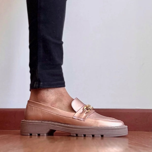 Mocasines Lotti Oro Rosa