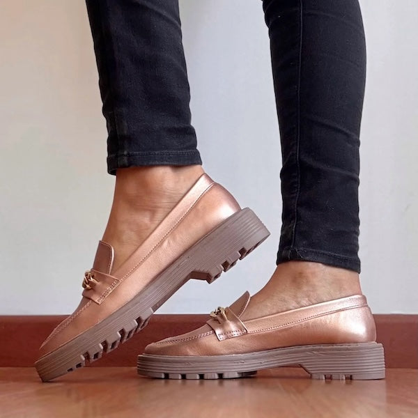 Mocasines Lotti Oro Rosa