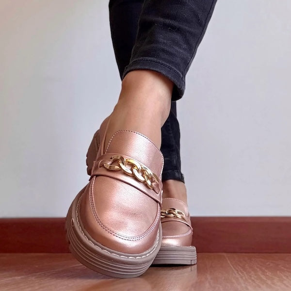 Mocasines Lotti Oro Rosa