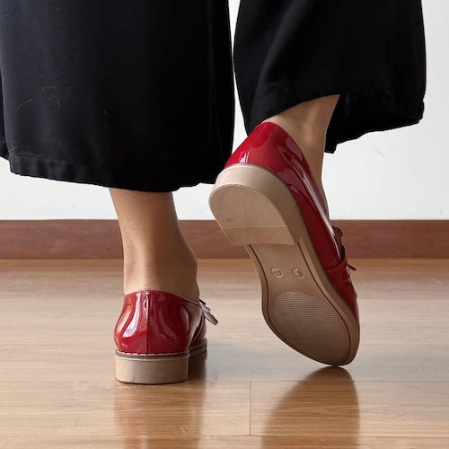 Mocasines Mary Rojo