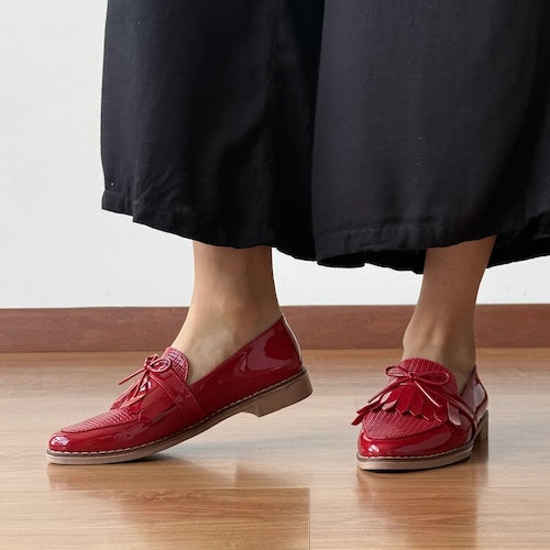Mocasines Mary Rojo