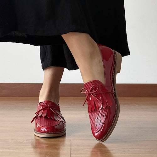 Mocasines Mary Rojo