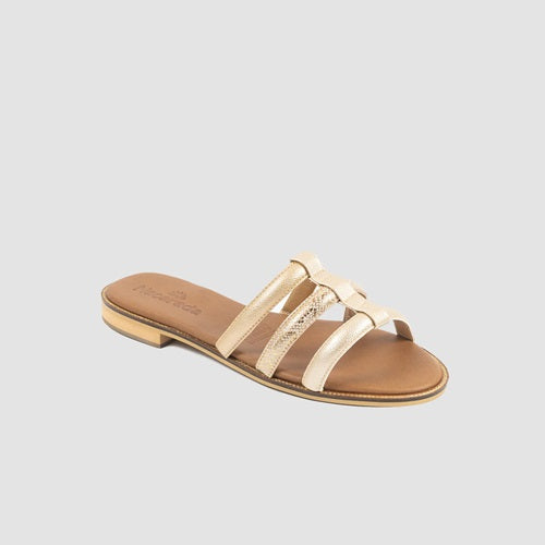 Sandalia Plana Dorada