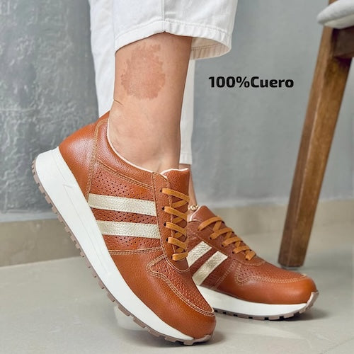 Tenis en Cuero Miel