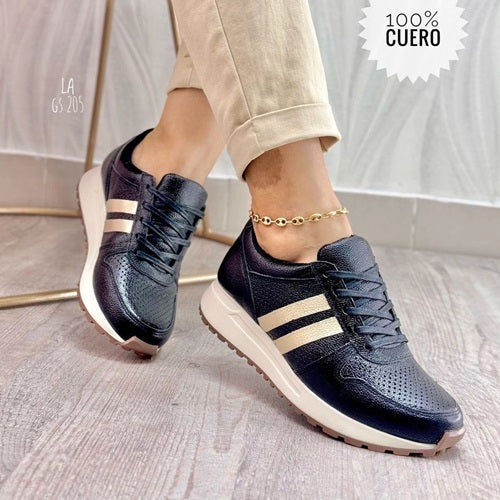 Tenis en Cuero Negro