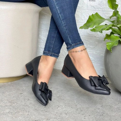 Tacones Moño Negro