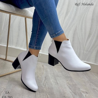 Botines Blancos en Cuero