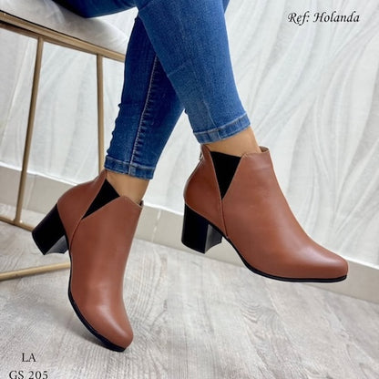 Botines Miel en Cuero