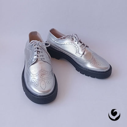 Bolichero Charol Plateado