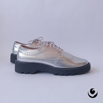 Bolichero Charol Plateado