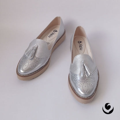 Baletas Charol Plateado