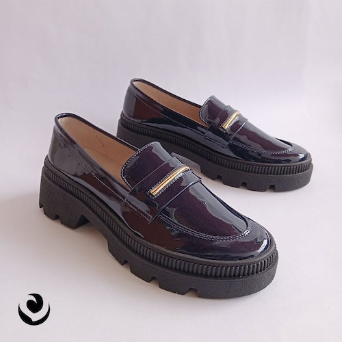 Mocasines Charol Azul