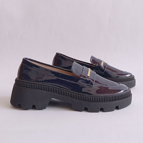 Mocasines Charol Azul