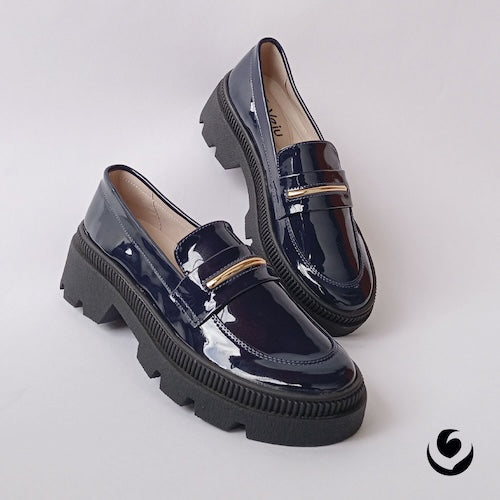 Mocasines Charol Azul