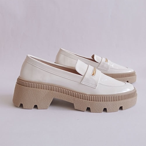 Mocasines Charol Blanco