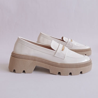 Mocasines Charol Blanco