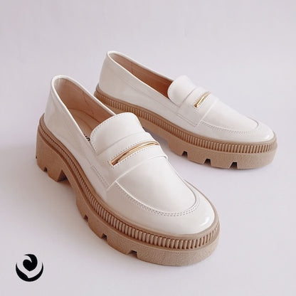 Mocasines Charol Blanco