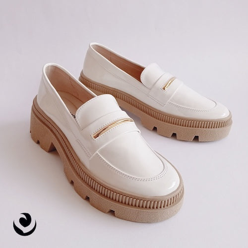 Mocasines Charol Blanco