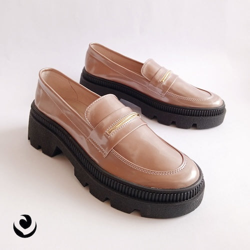 Mocasines Charol Oro Rosa