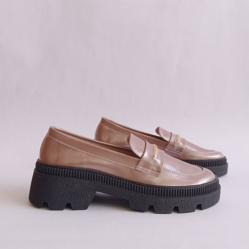 Mocasines Charol Oro Rosa