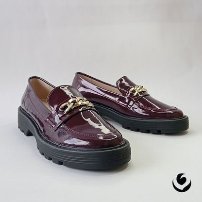 Mocasines Hebilla Charol Morado