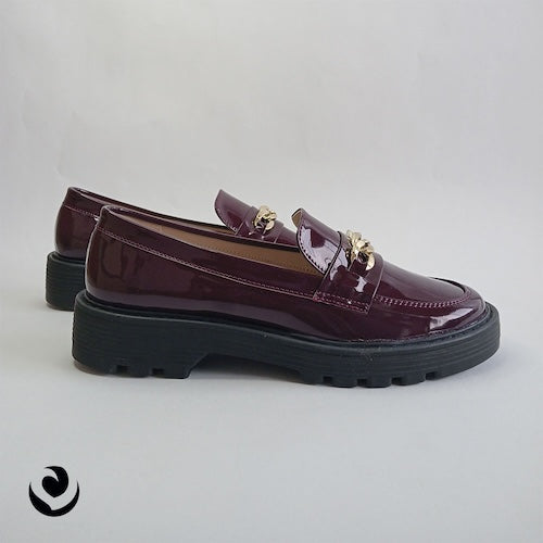 Mocasines Hebilla Charol Morado