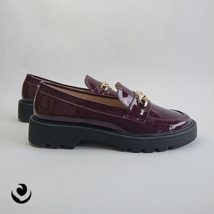 Mocasines Hebilla Charol Morado