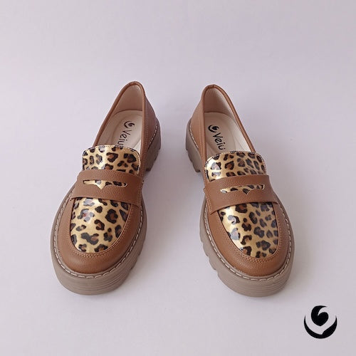 Mocasines Miel y Animalprint