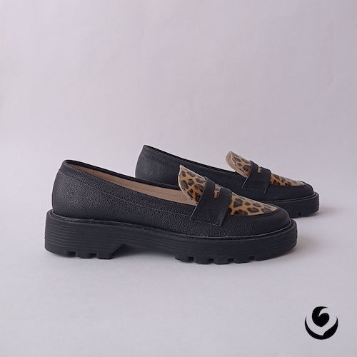 Mocasines Negro y Animalprint