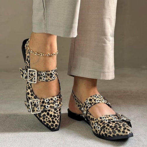 Baleta Destalonada Hebilla Animalprint