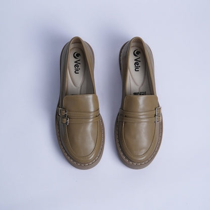 Mocasines Doble Hebilla Nude