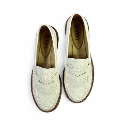 Mocasines Cuero Beige