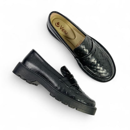 Mocasines Cuero Negro